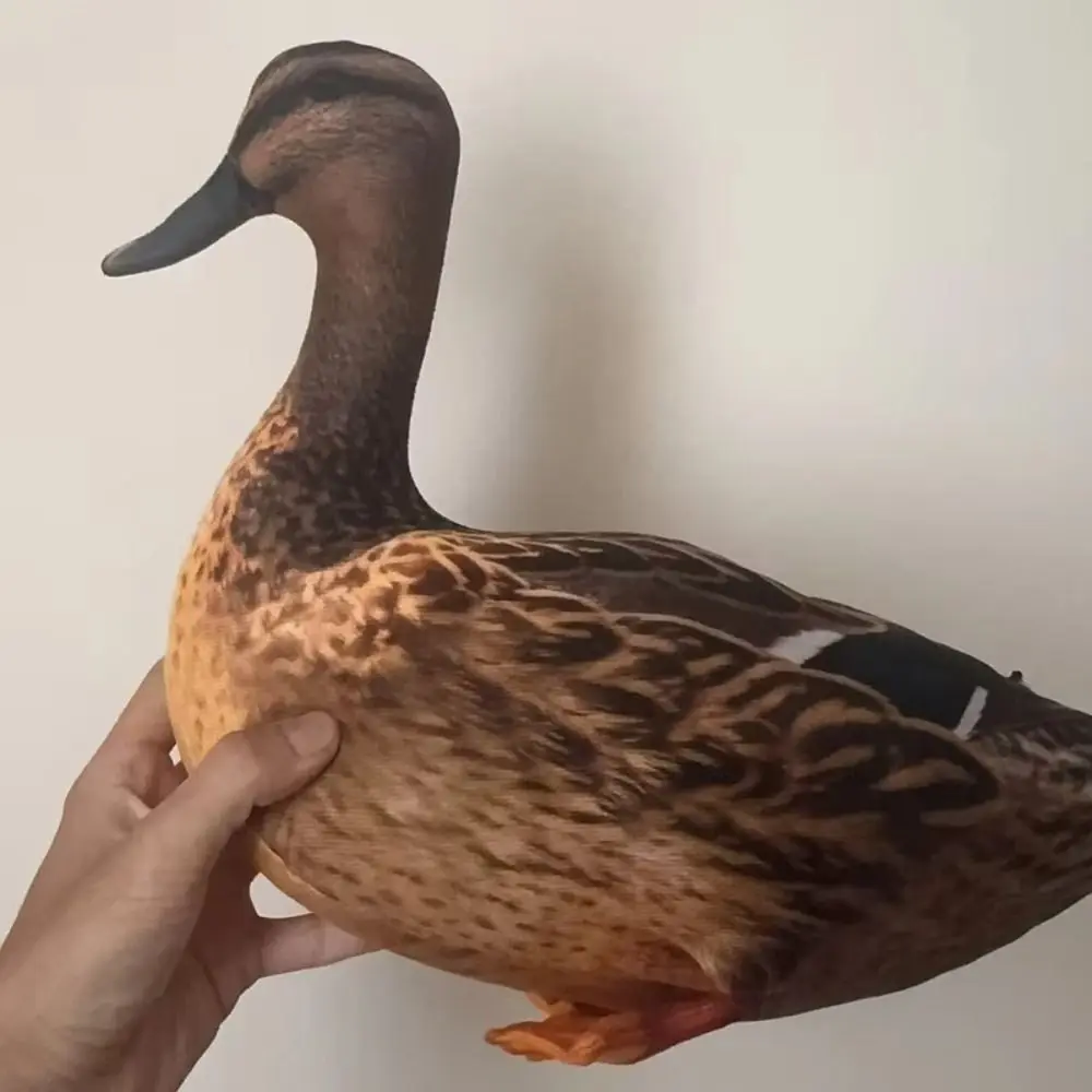 Novelty Stuffed Animal Simulation Duck Vivid Lifelike Home Ornament Stuffed Duck Throw Cushion Soft Cute Duck Pillow