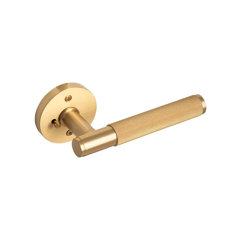 All-copper privacy door lock, keyless bathroom door handle, single house bathroom channel lock