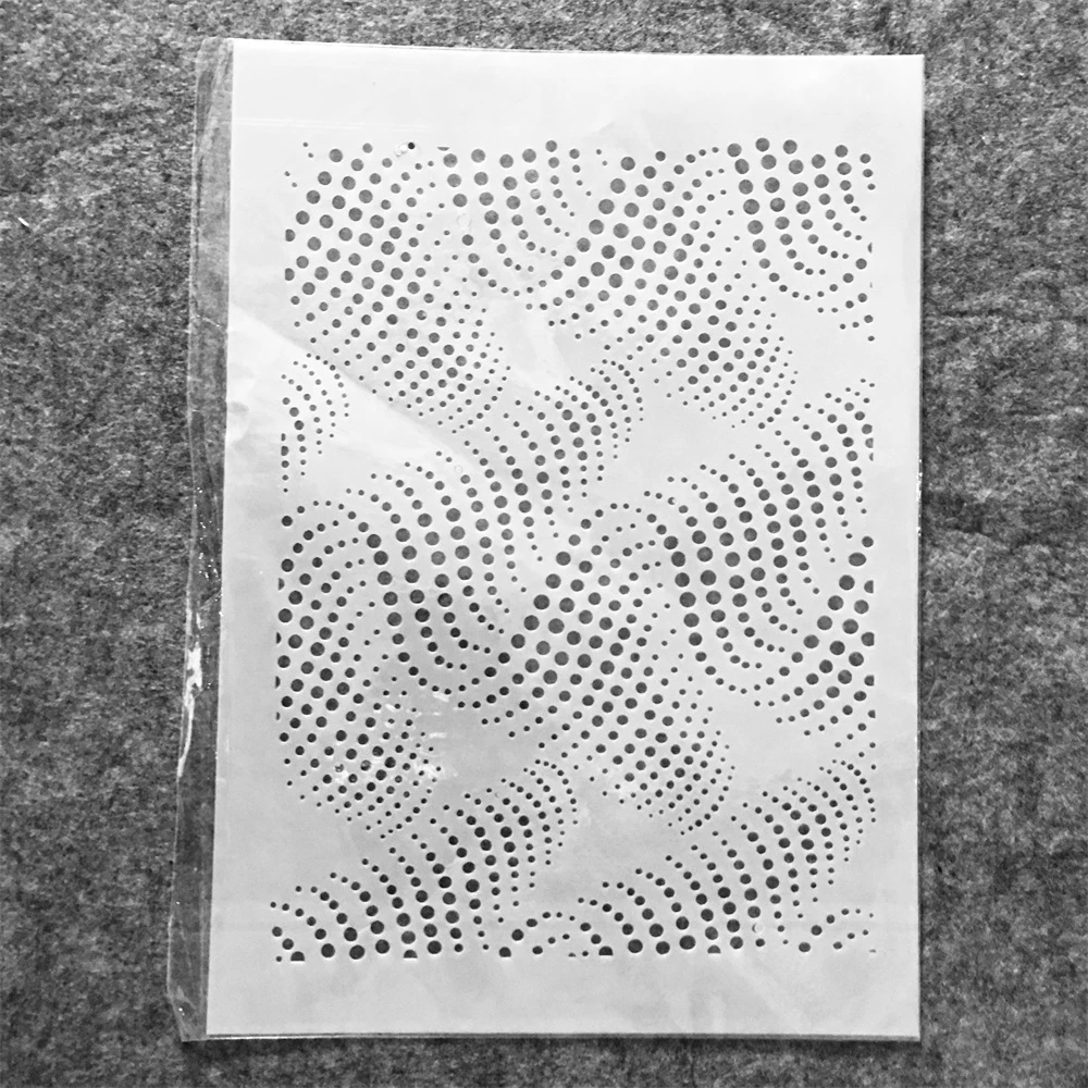 A4 29cm 3D Wavy Dot Texture DIY Layering Stencils Wall Painting Scrapbook Coloring Embossing Album Decorative Template