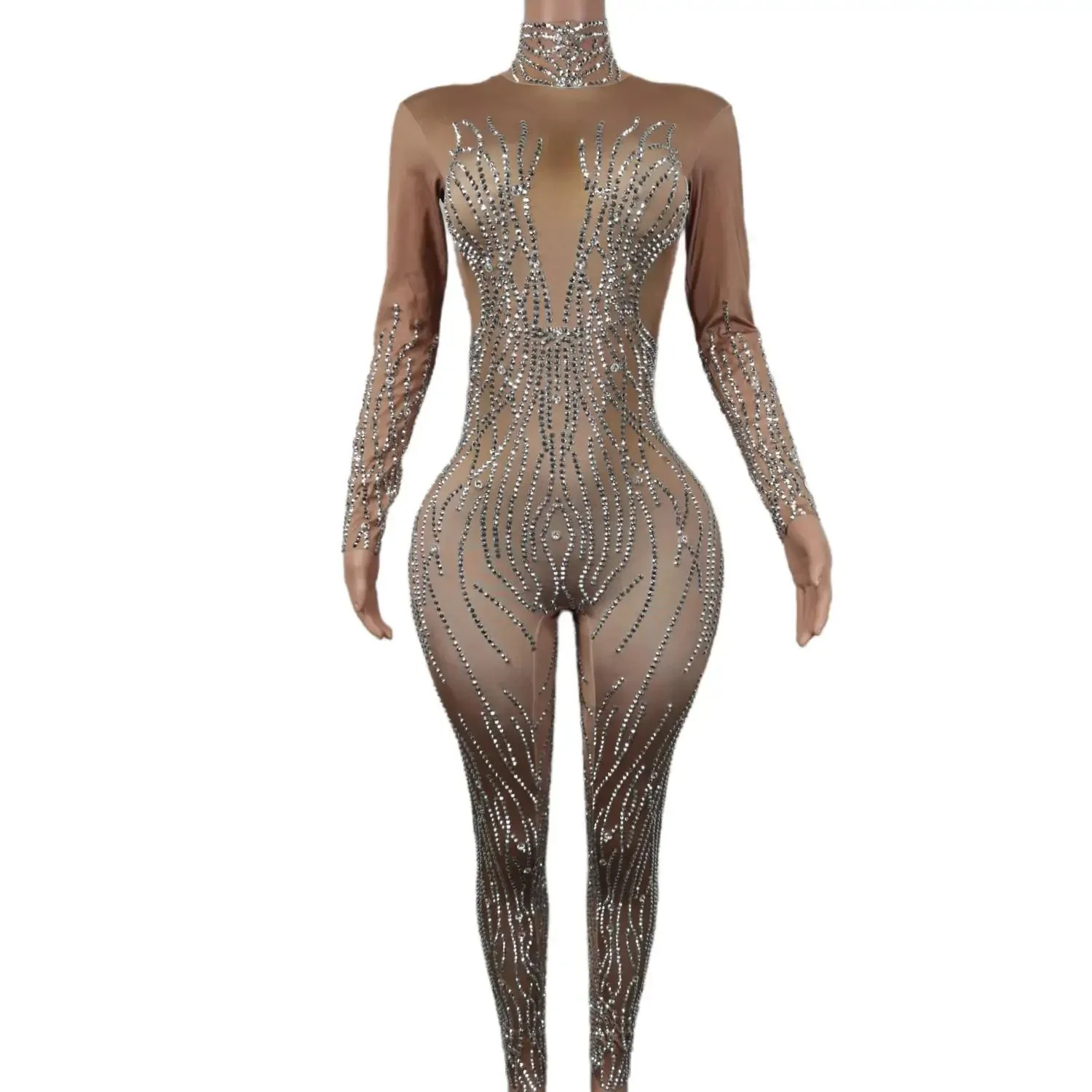 

Luxury Rhinestones Jumpsuits Sexy Women Crystal Diamond Nightclub Party Birthday Bodysuit Lady Dance Performance Stage Costumes