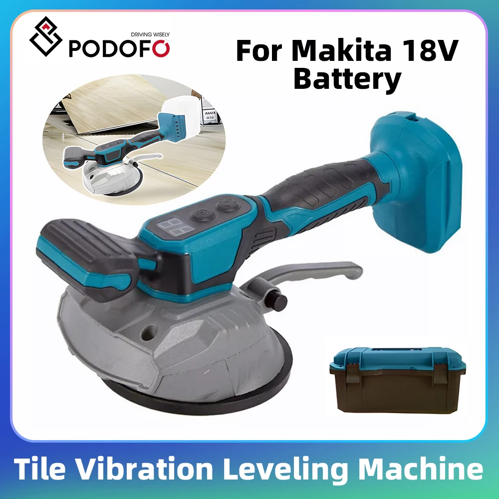 Podofo 8-Gang 20000 U/min Fliesen-Vibrator-Nivellierer für Makita 18V Akku-Fliesenverlegegerät Fliesen-Vibrations-Nivelliermaschine