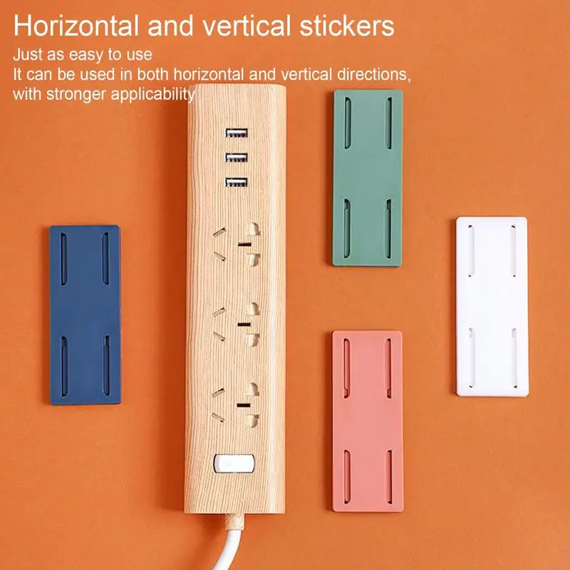 Power Strip Holder Fixator No Hole Plug-in Wall Hanging Socket Fixer Strong Loading Wall Fixer for WiFi Router Paper Towel Box