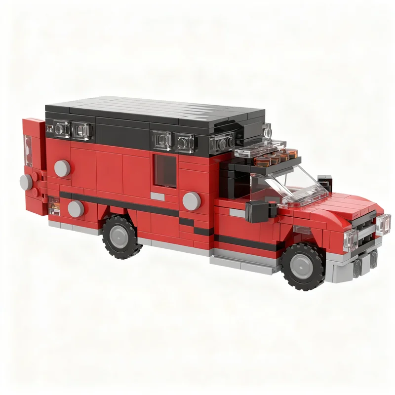 

289PCS MOC Creative Model Simple Ambulance Black Top Custom Building Blocks DIY Ideas Assembly Display Gift Decoration Home Set