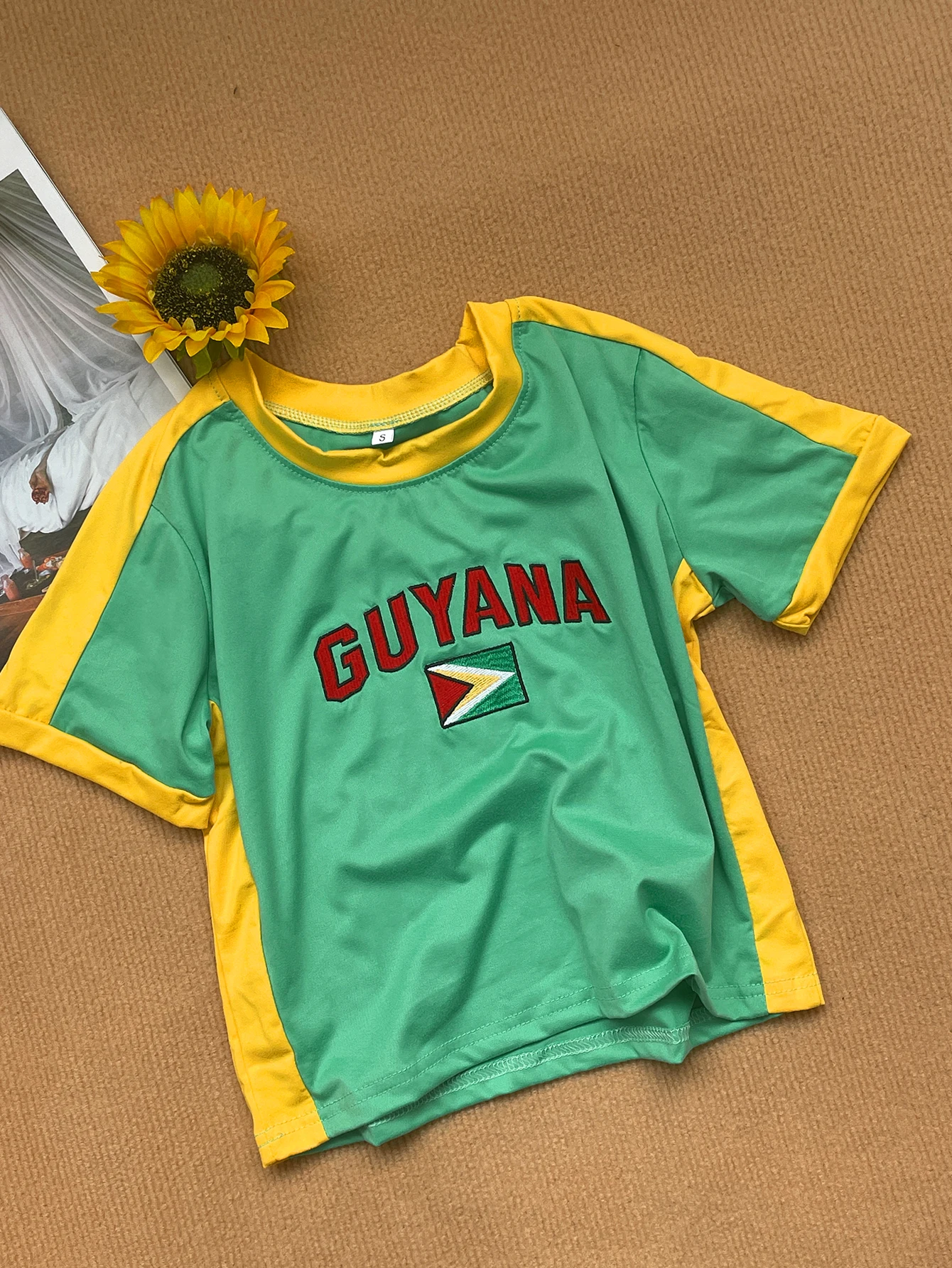 Vintage Letters Borduurwerk T-Shirt Mode Hiphop Korte Mouw Tees Y 2K Straat Katoenen O-hals Crop Tops Patchwork Dames Korset