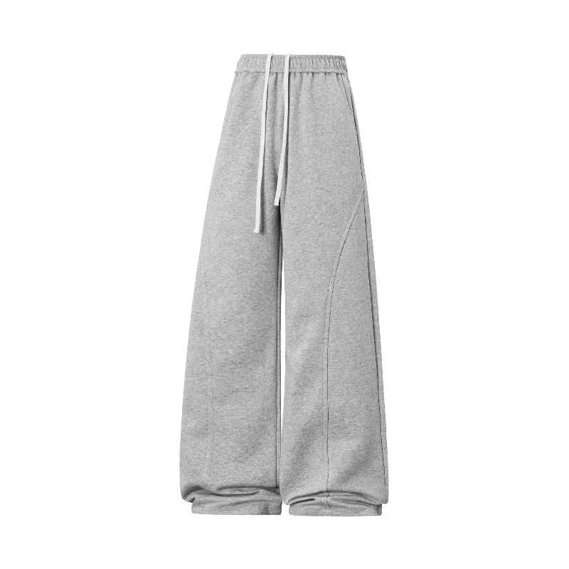 Korean Style Solid Simple Men's Oversized Casual Sweatpants 2026 Autumn Winter Baggy Wide Leg Pants Joggers Men Streetwear