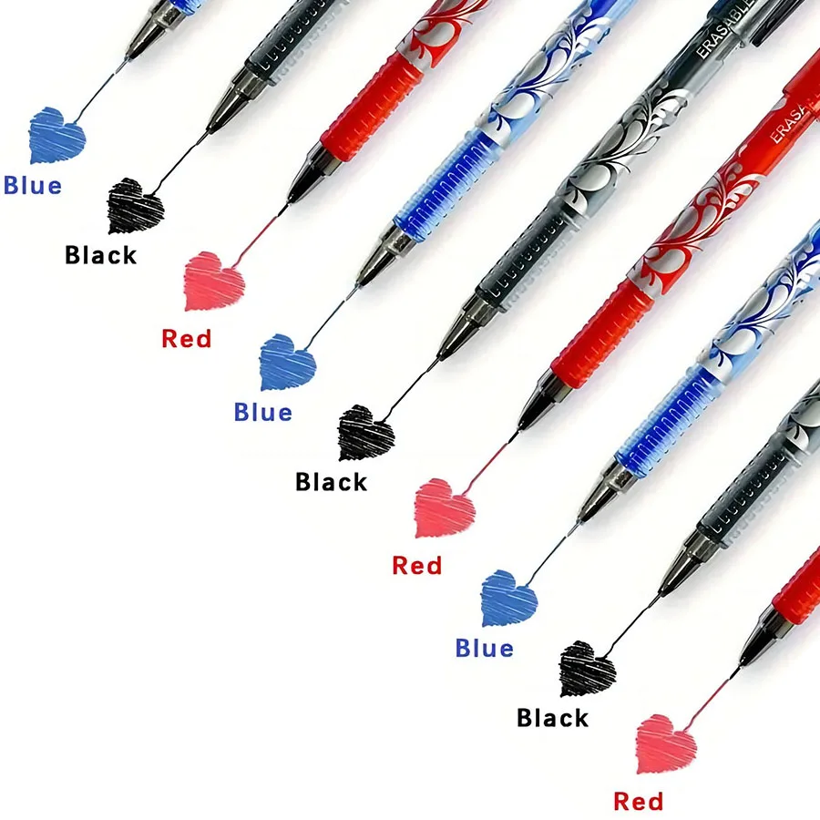12pcs/set Black/Blue/Red Erasable Gel Pens 3 Colors Fine tip 0.5mm Smooth Writing for Office Students Stationery image 2