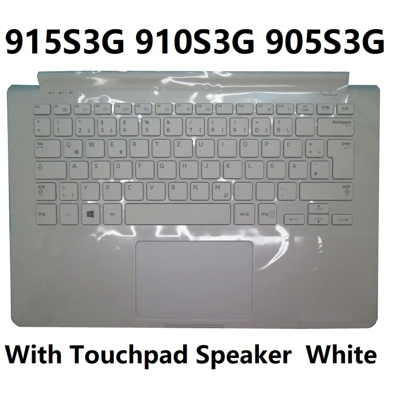Germany GR White Laptop PalmRest&keyboard For Samsung NP915S3G NP910S3G NP905S3G 915S3G 910S3G 905S3G BA75-04676C New
