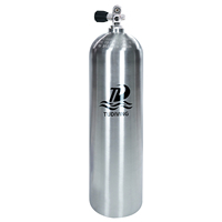 TUDIVING-12L 3000Psi 200Bar High-Pressure Scuba Diving Air Bottle with Bottle Valve Aluminum Tank Cylinder for Deep Diving