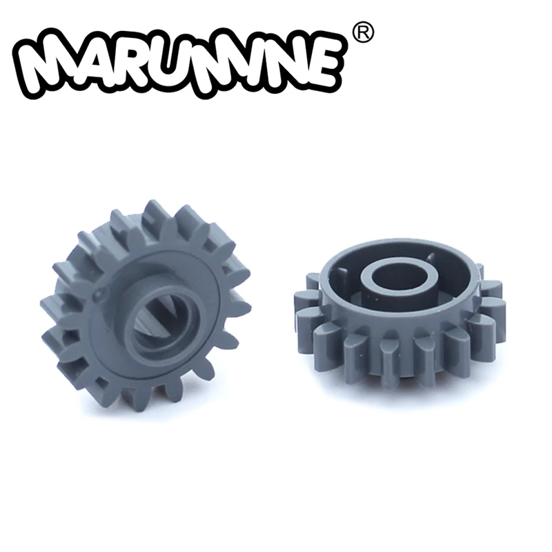 Marumine 10PCS Technology Accessories 16 Tooth Single Sided Drive Gear Mechanical Assembly MOC Building Block 6542 Parts Toy