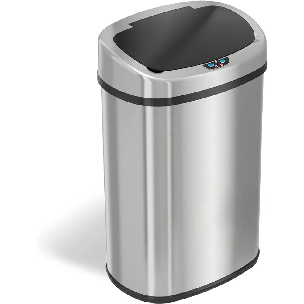 

Oval Shape, Sensor-Activated Lid Garbage Bin for Home, Office, Slim Space-Saving, Battery & AC Adapter not included