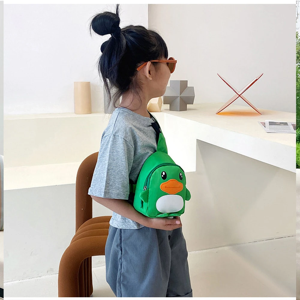 Name Customization New Cartoon Duck Crossbody Bag Kindergarten Personalized Embroidery Handmade Gift Baby Shoulder Bag Chest Bag