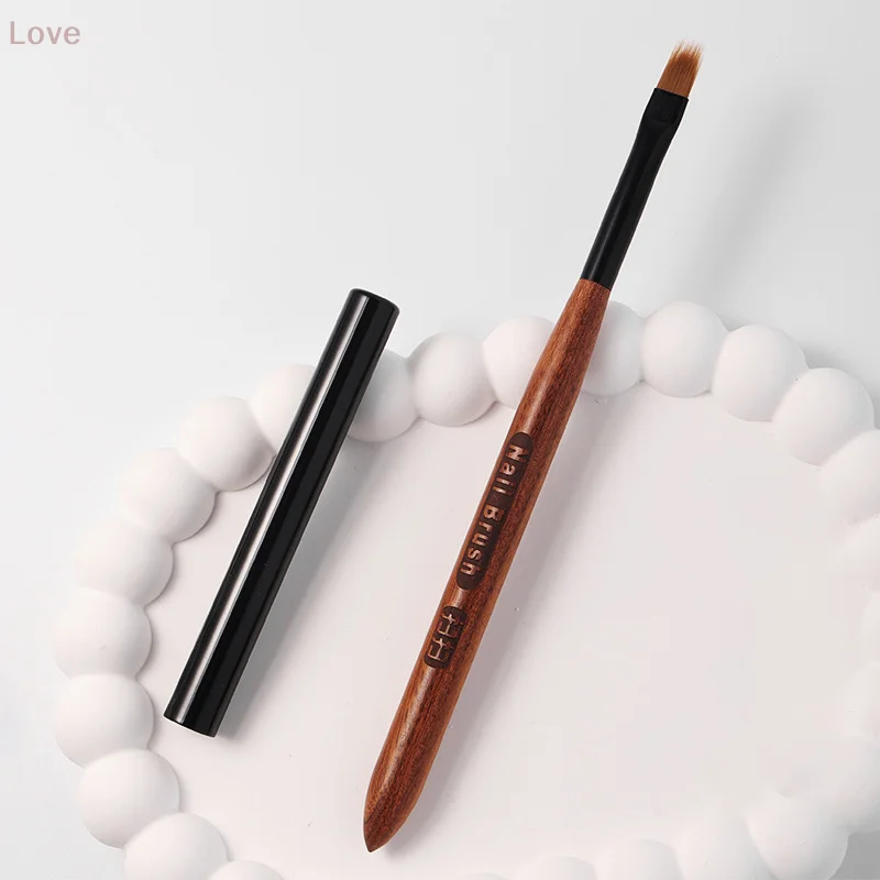 1Pcs Sandelholz UV Gel Polnischen Nail art Ombre Malerei Stift Mit Abdeckung Detail Verdicken Zeichnung Pinsel Für Maniküre Design werkzeug