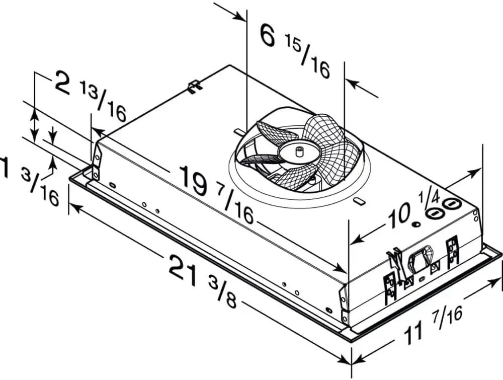 Custom Power Pack Range Hood Insert with 2-Speed Exhaust Fan and Light, 300 Max Blower CFM, Stainless Steel