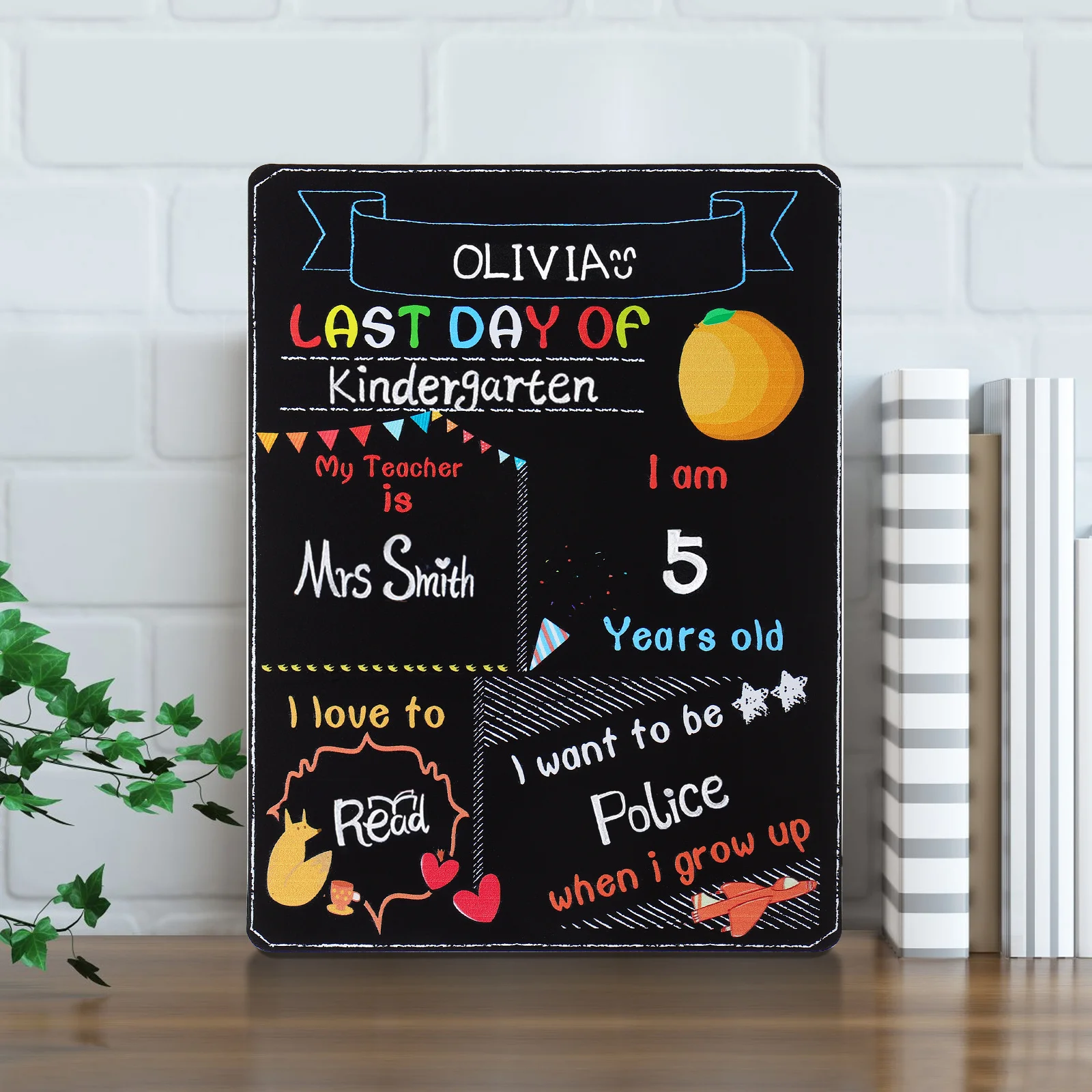 Small Chalkboard Printing Black Back to School Signs Blackboard Bamboo Decorative Child