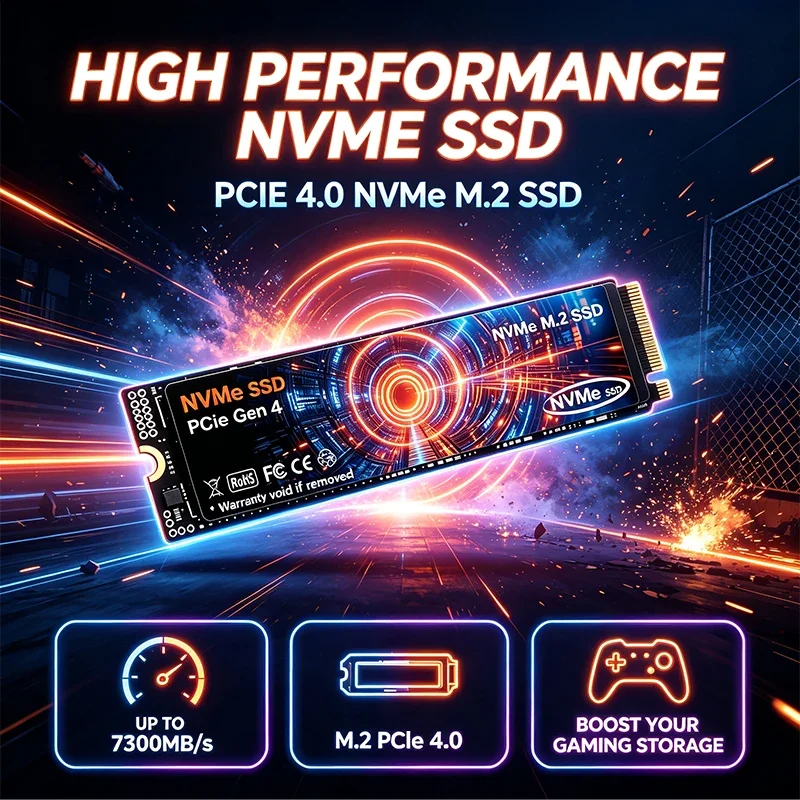 2026 New High Speed GQ M2 NVMe PCIe Gen4 SSD 500GB 1TB 2TB 4TB Embedded Solid State Drive for Gamer Work PC Notebook