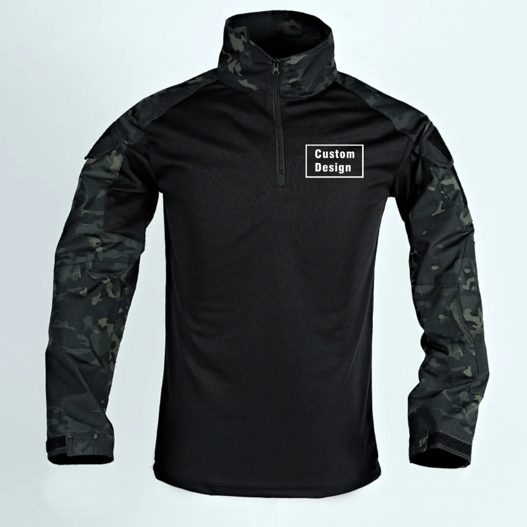 

Custom Design Outdoor Military Tactical Hiking T-Shirts Men Combat Military Army CP Camouflage Long Sleeve Hunting Climbing