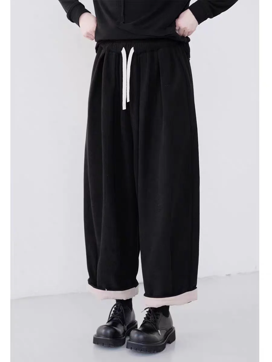 Autunno Inverno Thi Velluto Allentato Dimagrante Velluto a coste Pantaloni a gamba larga Taglio dritto Pantaloni casual per donna Vita l