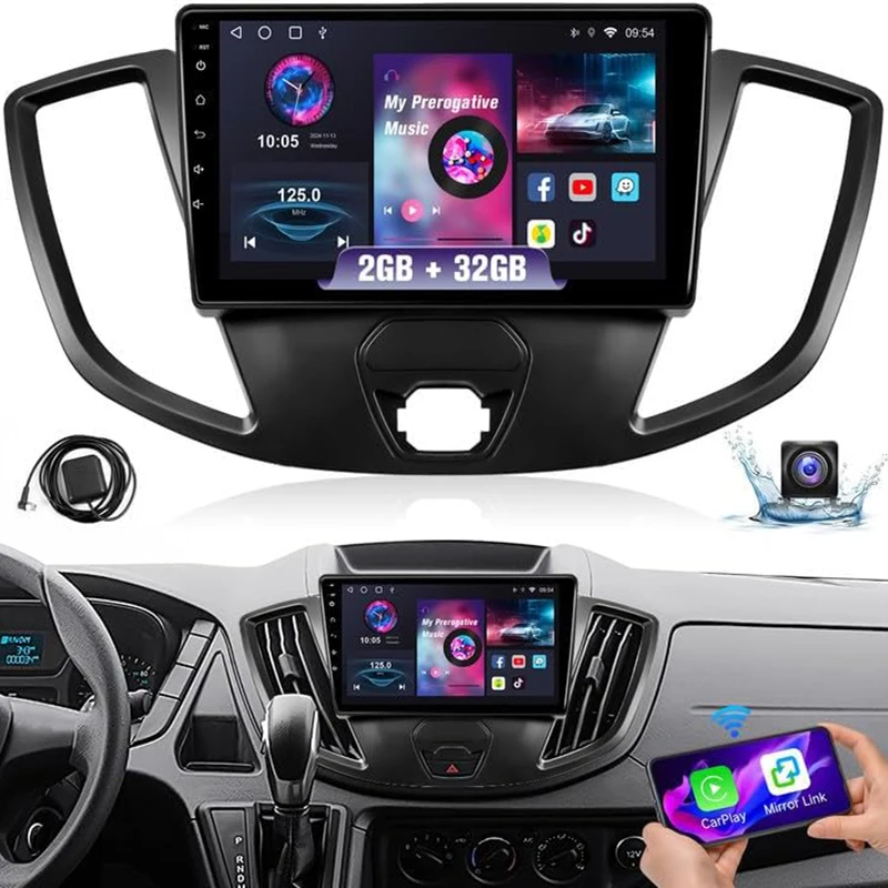 9 inch Android Car Radio for Ford Transit 2013-2019 with Apple Carplay Android Auto with BT/FM/GPS/WiFi/SWC/Rear Camera