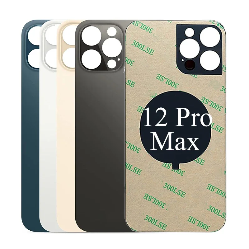 Back Glass For iPhone 12 Pro Max Back Cover Glass Fast Replacement Housing Battery Cover Big Hole Rear Glass with glue view 3