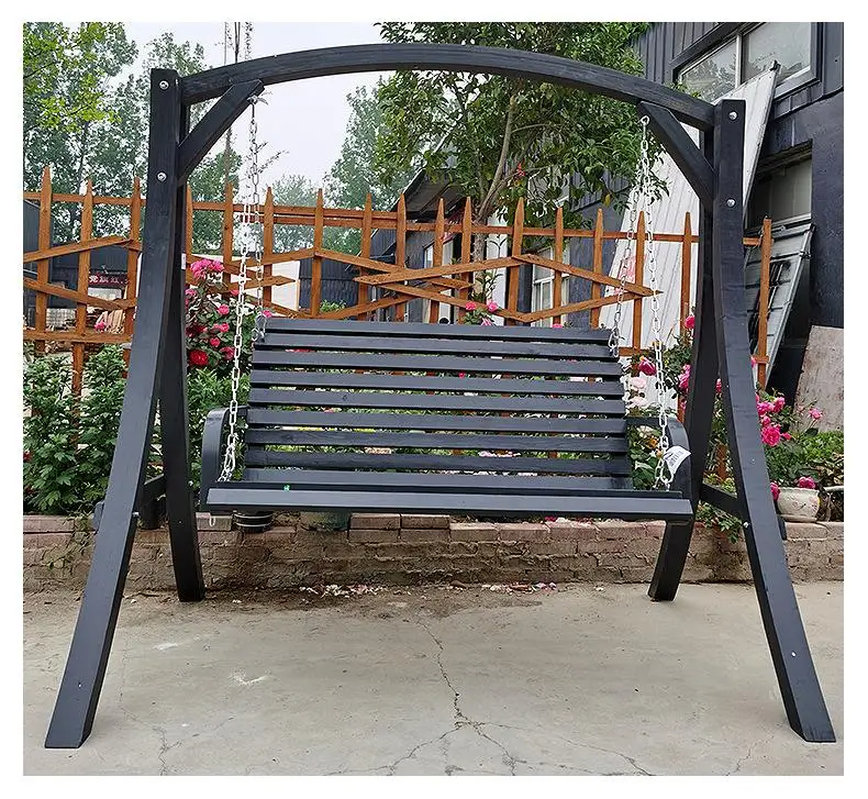 

Wholesale Modern Design 2-Person Outdoor Foldable Swing Natural Wooden Garden Frame Furniture
