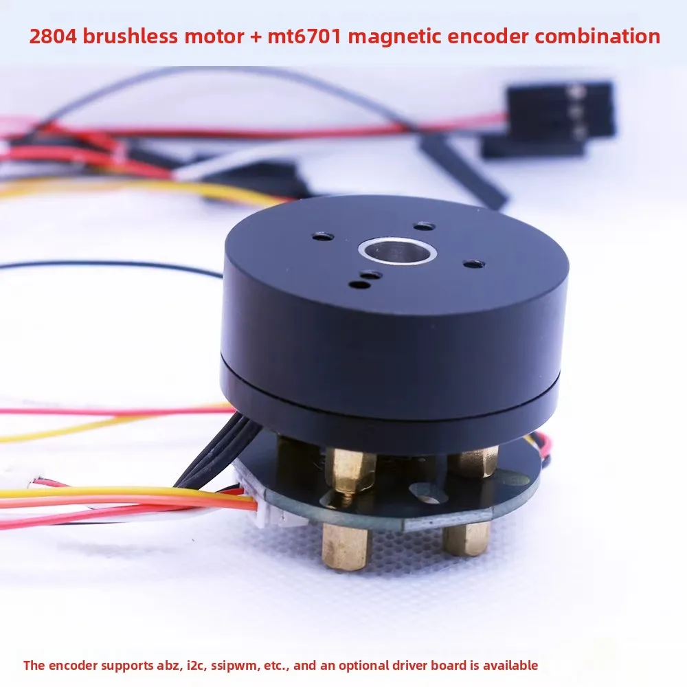 New 2804 DC Brushless Motor Magnetic Encoder AS5600/MT6701 Driver Board FOC Hollow Shaft Head