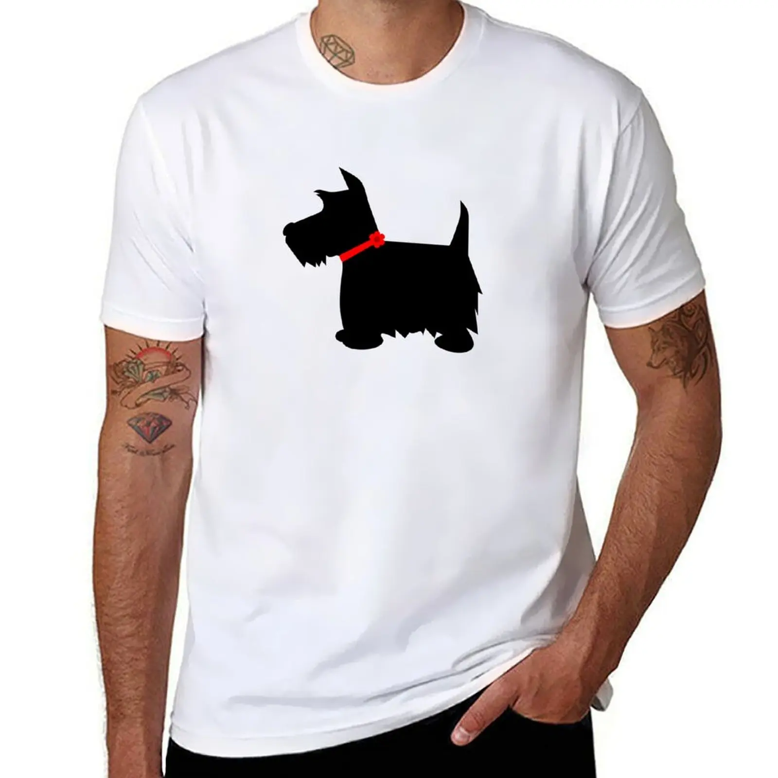 

Scottish Terrier Dog Silhouette T-Shirt anime t shirts for man graphic t shirts for man man t shirts for men casual T-shirt