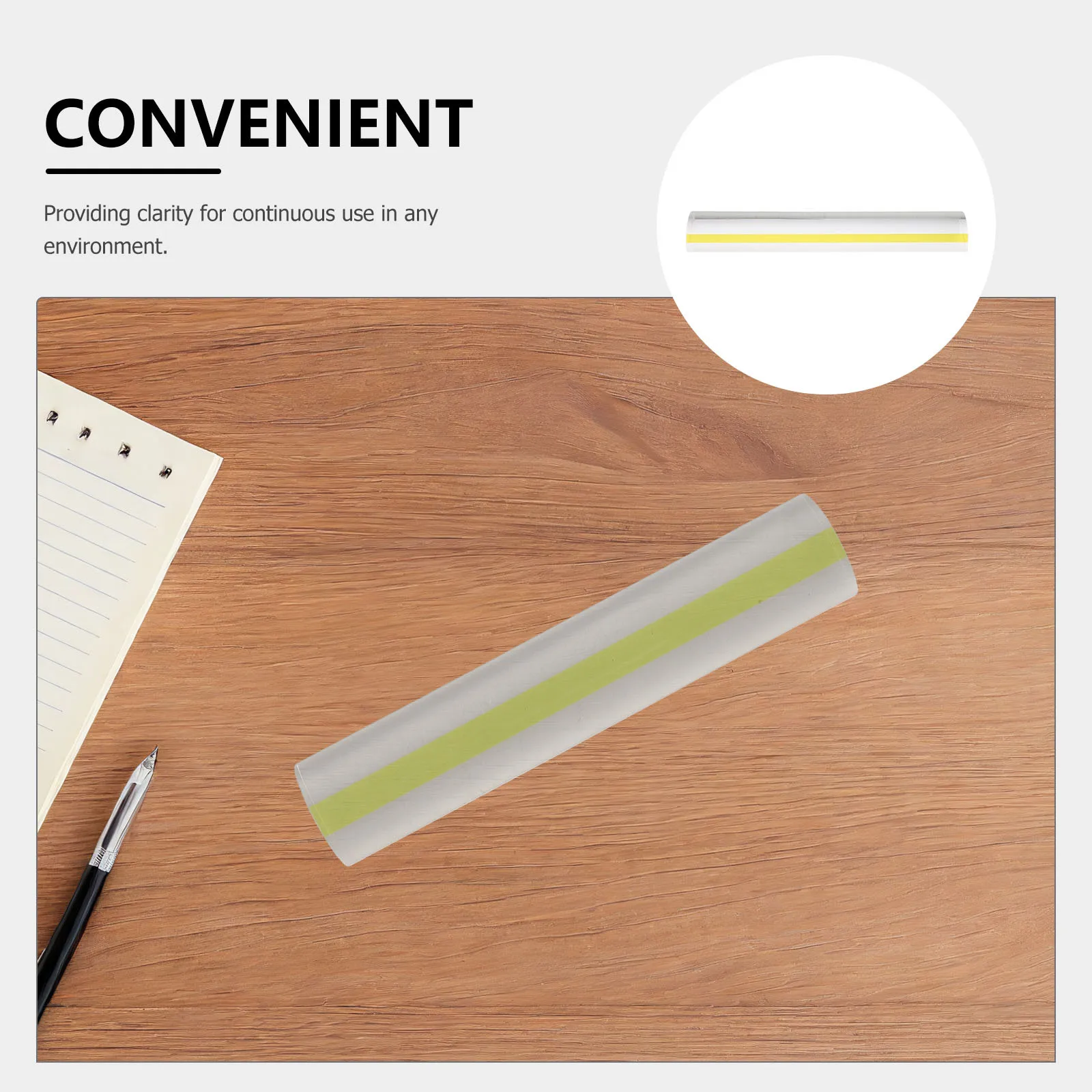 2X Transparent Acrylic Magnifying Ruler 2X Magnification Strip Reading Assistance Tool For Small Print Books Maps Drafting