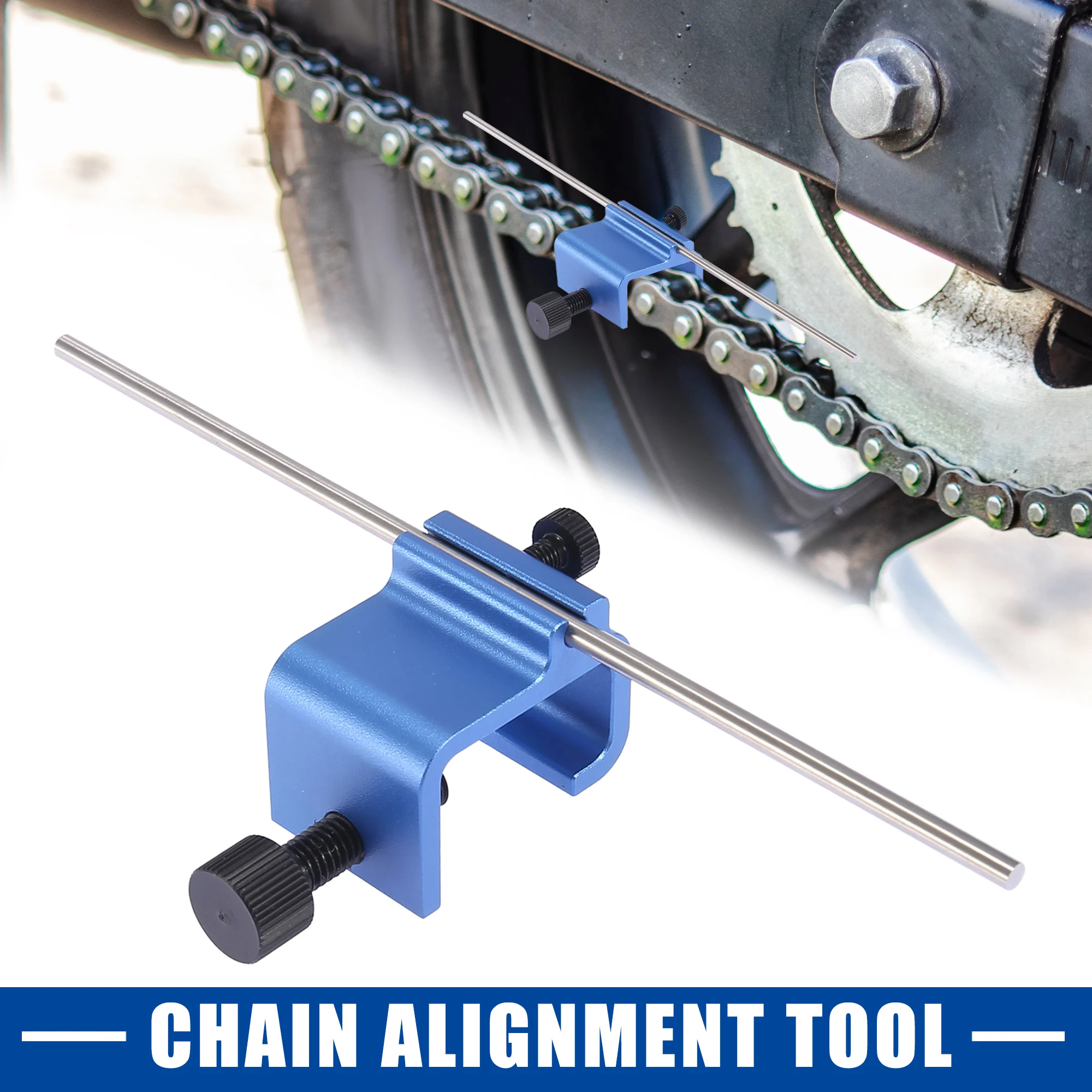 

Motoforti Motorcycle Chain Alignment Tool Sprocket Blue Chain Adjusting Universal for Dirt Bike ATV Bike Scooter