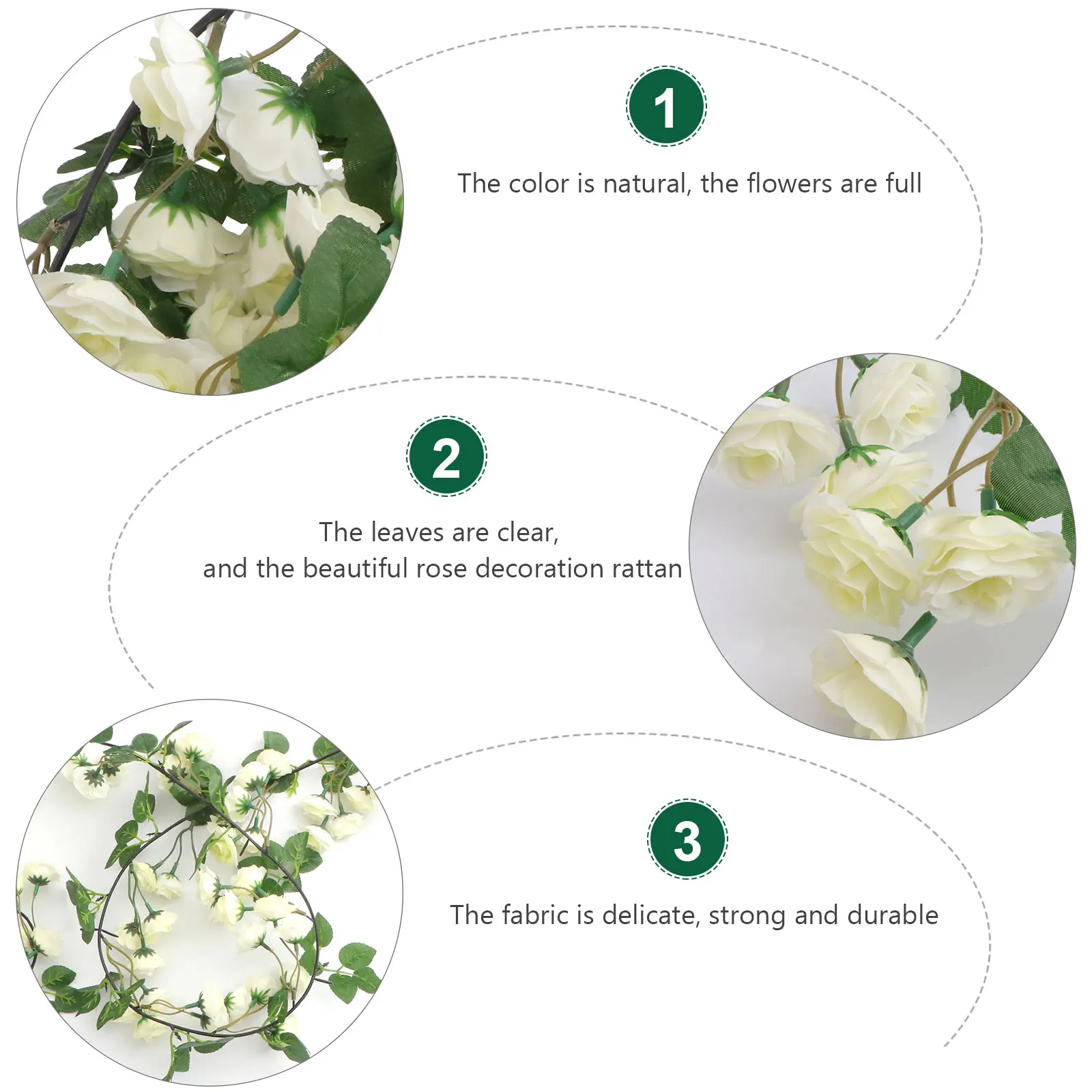 

Simulation Rose Vine Decorations Realistic Plastic Plant Wedding Holiday Festive Hanging Rattan Flower Vines