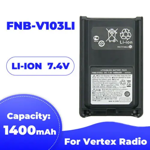 NEW 7.4V 1400mAh Li-ion Battery Pack FNB-V103LI for Radio Walkie Talkie Vertex VX-230 VX-231 VX-234 Two Way Radio