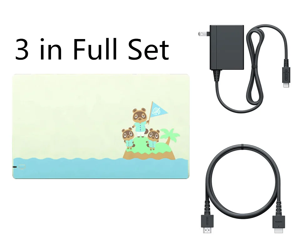 Adaptor AC pengisi daya asli, untuk sakelar NS dudukan adaptor AC kabel daya + Set kabel asli stasiun TV