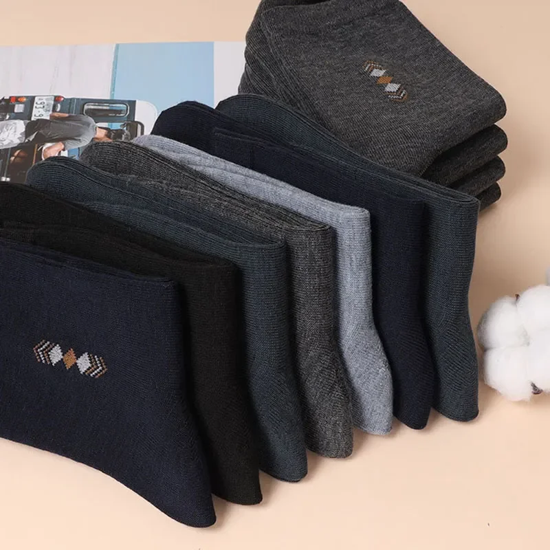 

1/5/10 Pairs Men's Fashion Thickened Socks Four Seasons Leisure Breathable Deodorant Mid Tube Cotton Socks for man High Quality