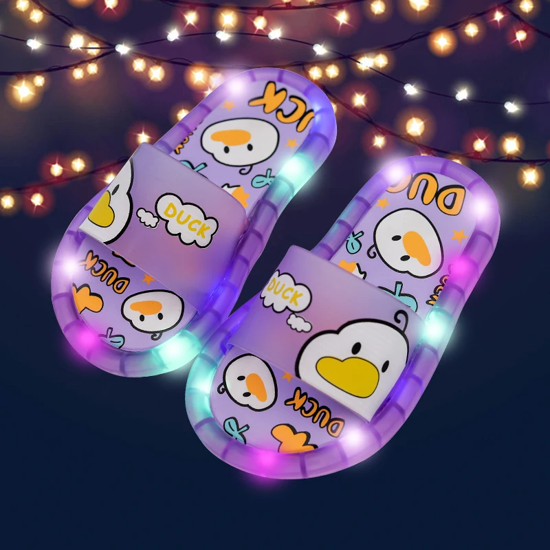 Cute Cartoon Kawaii KT cat Summer Luminous Cute Baby Non Slip Sandals Boys and Girls\' Princesses Soft Soled Slippers Gifts