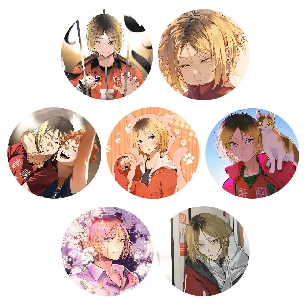 Anime Haikyuu Kozume Kenma Badges Round Badge Tinplate Coin Brooch Clothing Backpack Accessories Lapel Pin