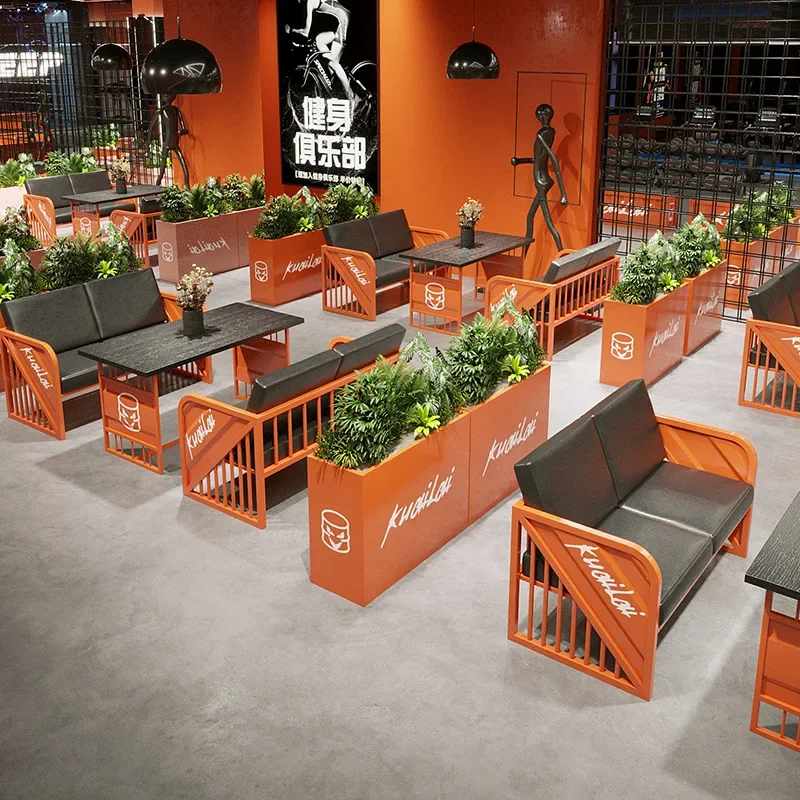 Combinazione di scatole da fiori in ferro battuto per esterni Dipartimento vendite Partizione per recinzione stradale commerciale a doppio scopo per interni ed esterni f