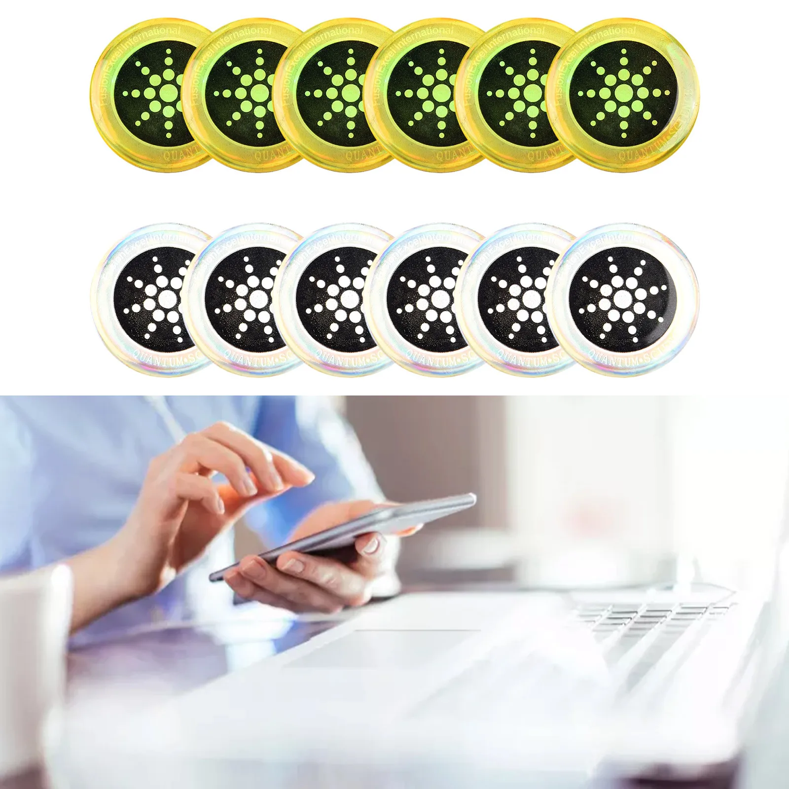 EMR Stickers Sticker 6 Pcs Gold 6 Pcs Silver Anti Sticker Anti-EMP Anti-radiation EMR Neutralizer Protection Sticker