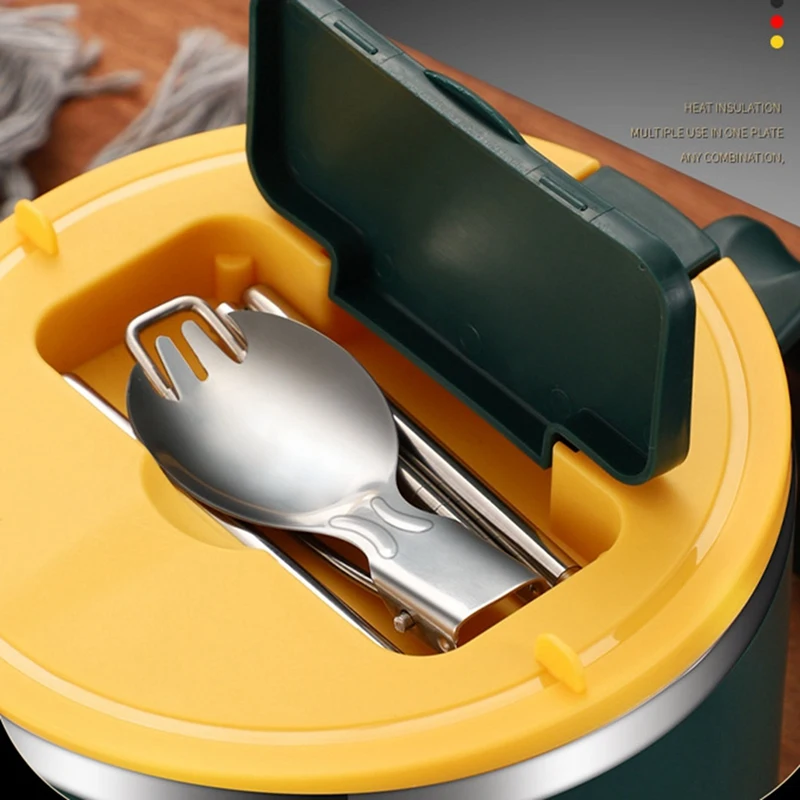 Filles à Ramen Instantané en Acier Inoxydable avec Couvercle Filtrable, Rine, 1200ml