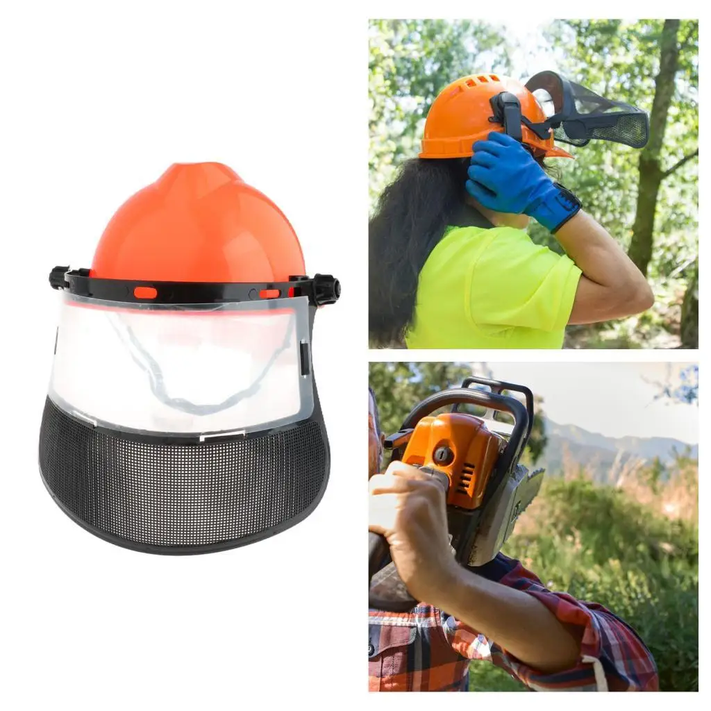 Adjustable Face Shield for Gardening Logging Mesh Visor Protection Lightweight Wood Cutting Full Face Guard with Headband