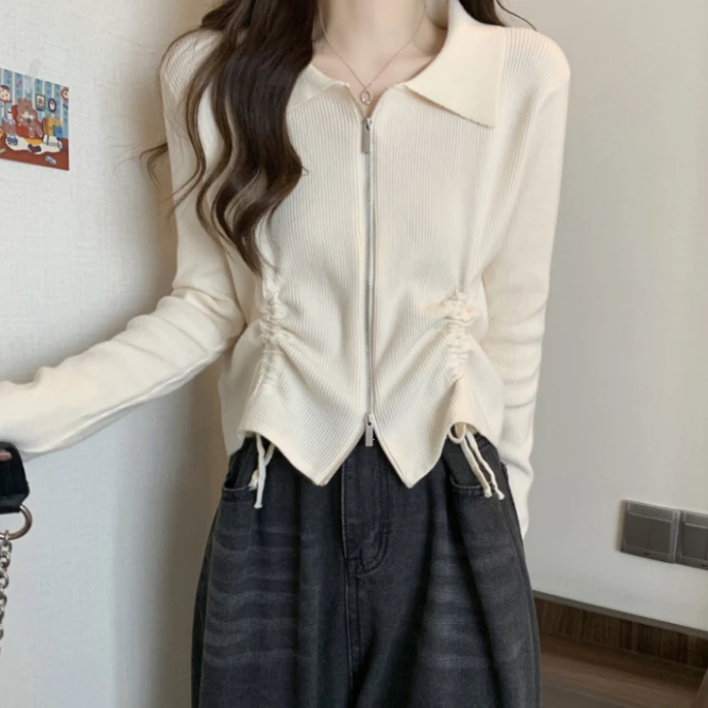 Slimming Tummy Control Long Sleeve Collar Undershirt Women's Drawstring Knitwear Multi Season Base Layer