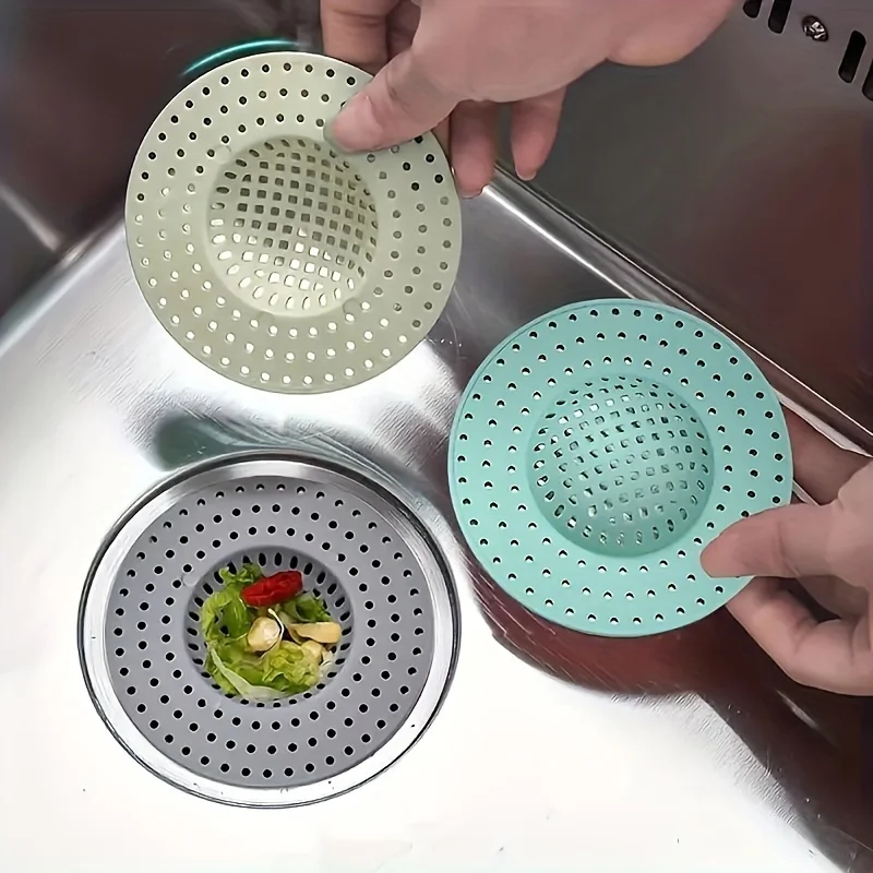

4pcs Plastic Sink Filter Screen, Kitchen Residue Anti Clogging Filter Screen, Bathroom Floor Drain Filter Screen