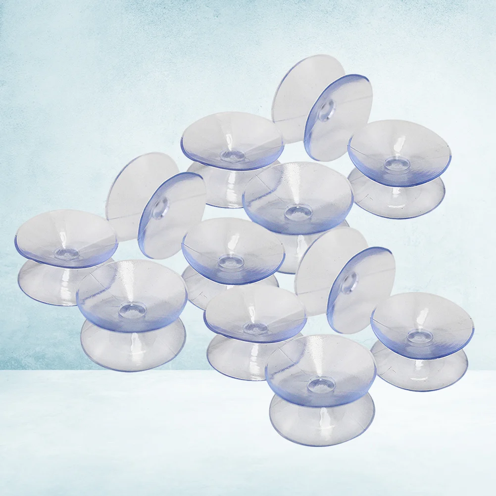 48 Pcs Sucker Pads Suction Cups Rubber for Glass Double Sided Transparent Suckers