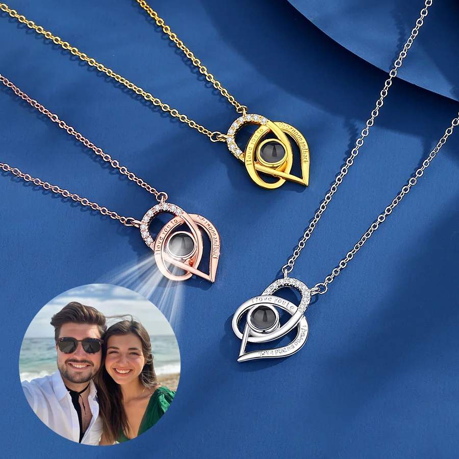 

Custom Color Photo Projection Irregular Heart Pendant Necklace Jewelry For Women 2025 Exquisite Unique Wedding Holiday 520 Gift