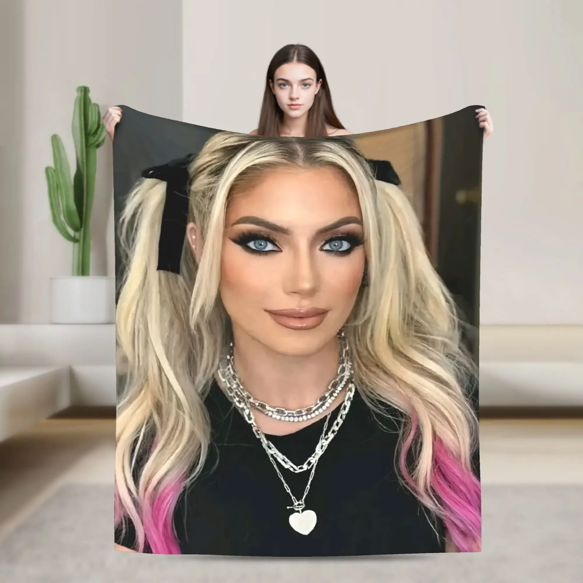 Super Soft A-Alexa Bliss Throw Blanket Premium Flannel Fleece Lightweight Wrestler  Bed Blanket Cozy Plush Blankets All Season