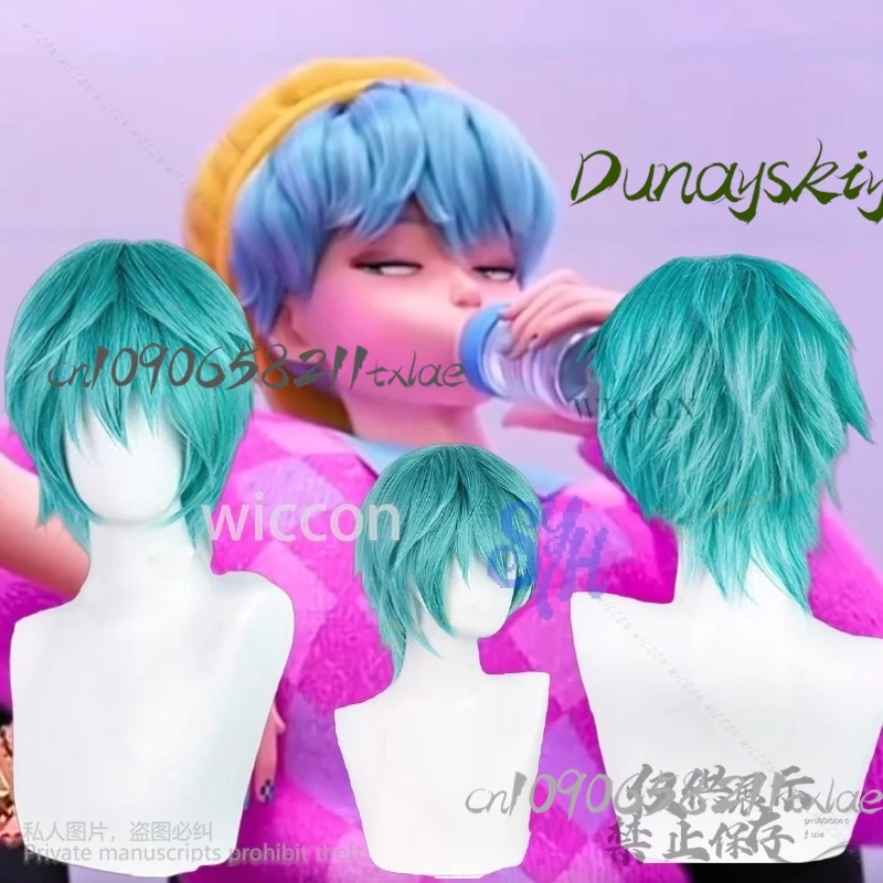 Saja Boy Baby Huntrix KPop Demon Hunters Cosplay Y2K peluca de moda pelo corto azul verde Cos Jirai Kei resistente al calor Halloween