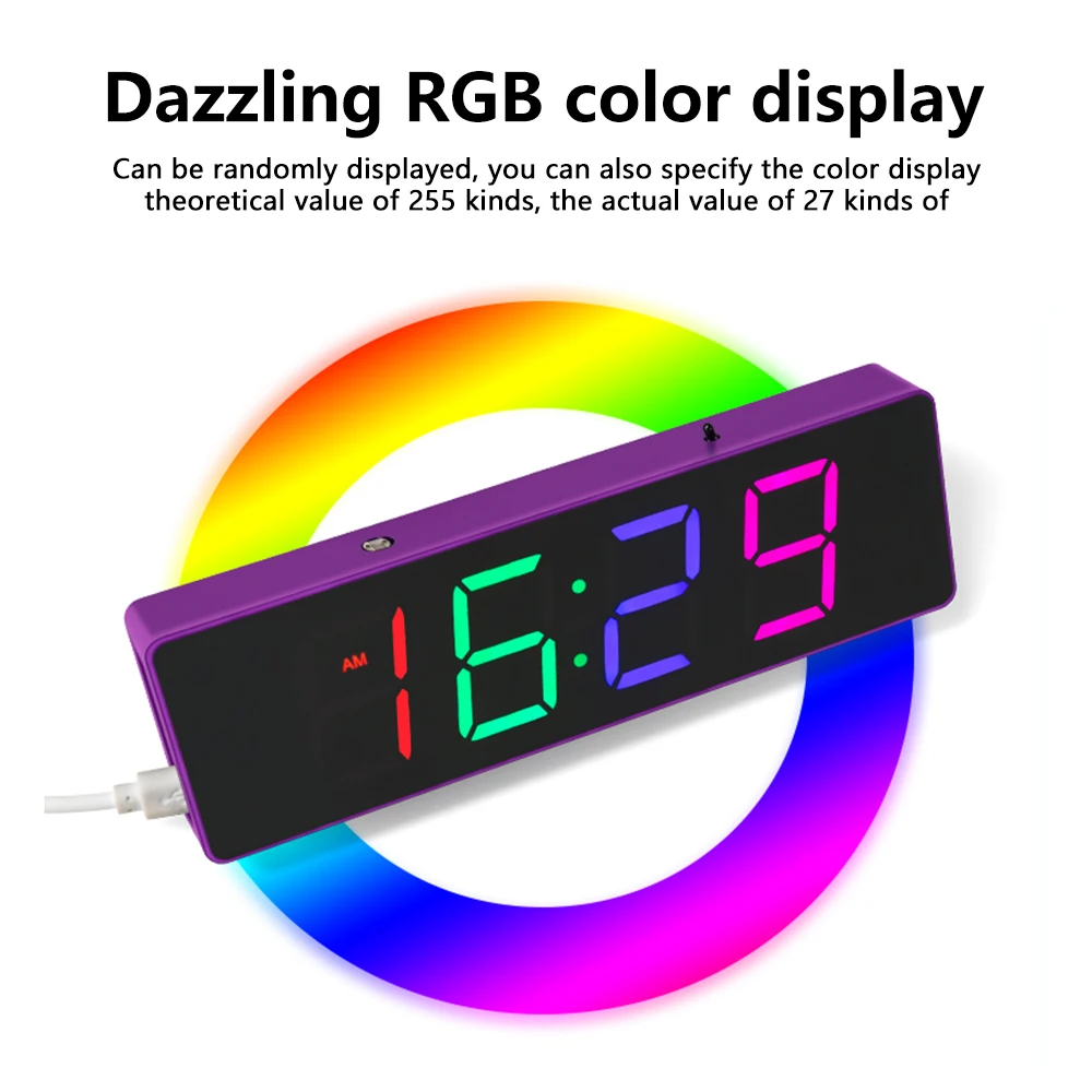 DIY Dazzle RGB Buntes Digitaluhr-Set, Einstellbare Helligkeit, Lötübungs-Set, Lose Teile, Heimdekoration – Detail 13
