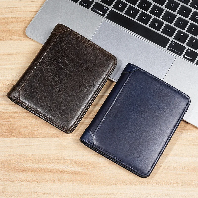 

Genuine Leather Wallets for Men Ultra Strong Stitching RFID Blocking Extra CapacityTrifold Multi Credit Card Holder Purse Man