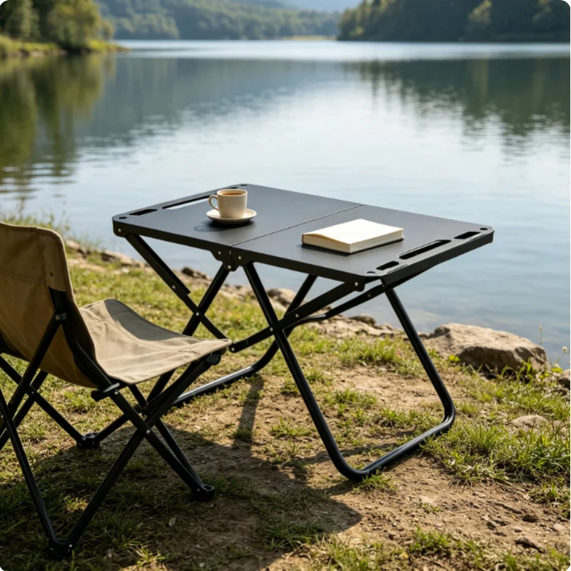 

High Load Foldable Camping Table Lightweight Space Saving Portable Desk for Outdoor Picnic Home Travel Black