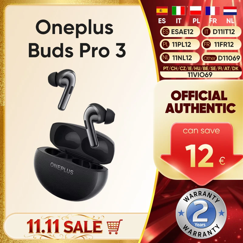 Version mondiale OnePlus Buds Pro 3 écouteur jusqu'à 50dB suppression du bruit Audio spatial avec suivi de tête Audio haute résolution