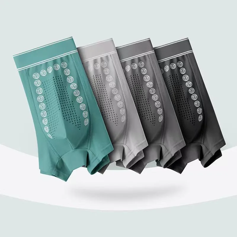 3 قطعة/الوحدة الرجال الملاكم تدليك السراويل الخريف الشتاء مريحة للتنفس حيوية مع منتصف الخصر زاوية مسطحة أربعة ركن السراويل