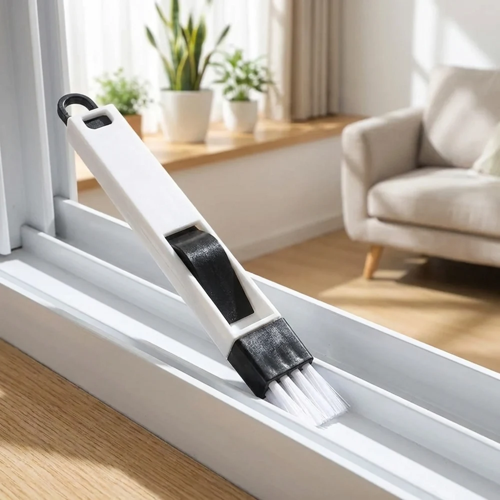 

Многофункциональная щетка для чистки оконных пазов 2-в-1 с совком, портативный инструмент для чистки москитных сеток для дома